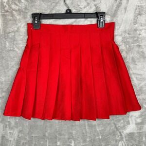 Wildcat Women Red Pleated Mini Skirt Size M Fashion